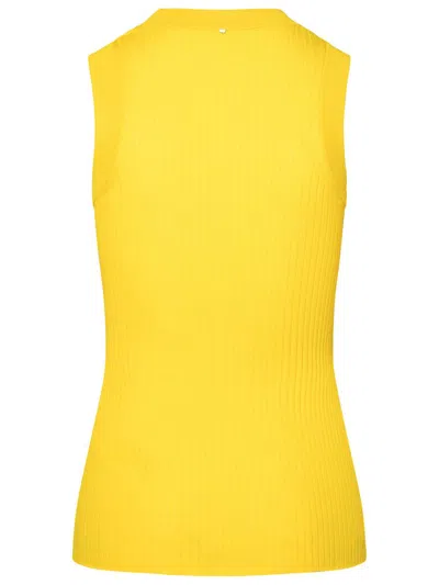 Shop Sportmax Yellow Cotton Tank Top