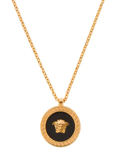 Shop Versace La Medusa Necklace In Golden