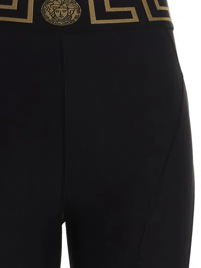 Shop Versace Leggings In Black