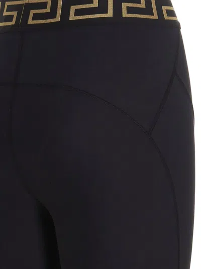 Shop Versace Leggings In Black