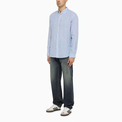 Shop Polo Ralph Lauren Blue/white Striped Shirt In Black