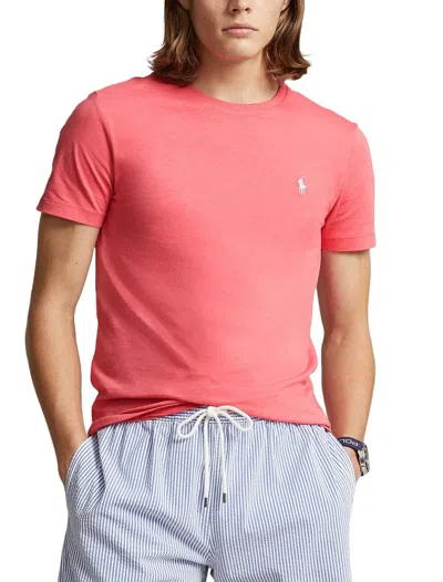 Shop Ralph Lauren Polo  Short Sleeves Slim Fit T-shirt Clothing In Pale Red/c7194