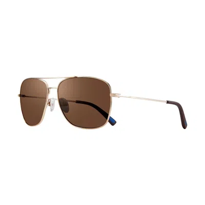 Shop Revo Harbor Re1082 Polarizzato Sunglasses In 04br Gold