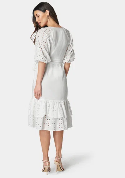 Bebe Cotton Eyelet Dress In New White