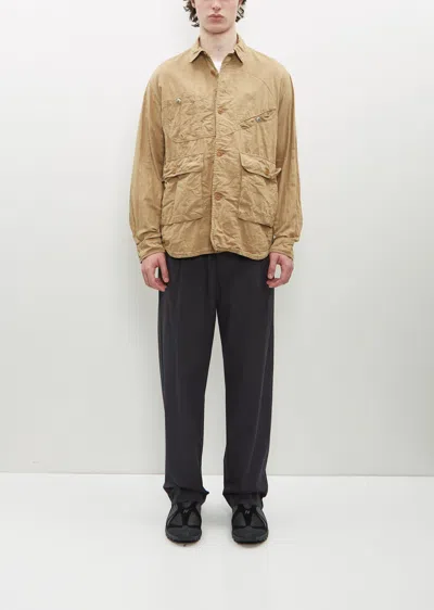Shop Junya Watanabe Cotton Linen Twill Od Jacket In Beige