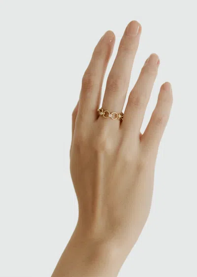 Shop Shihara Diamond Link Ring In 18k Yellow Gold