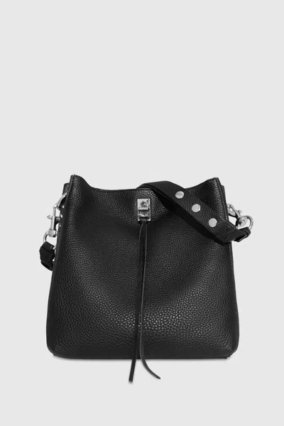 Shop Rebecca Minkoff Darren Shoulder Bag In Black/silver