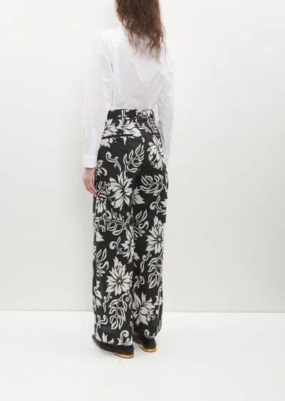 Shop Sacai Floral Print Pants In Black