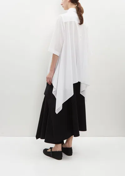 Shop Yohji Yamamoto Flounce Short Sleeve Blouse In White