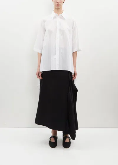 Shop Yohji Yamamoto Flounce Short Sleeve Blouse In White