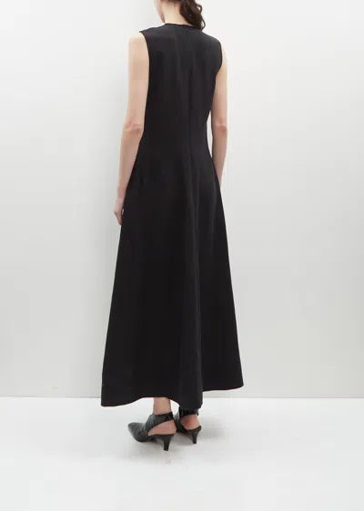 Shop Totême Fluid V-neck Dress In Black 001