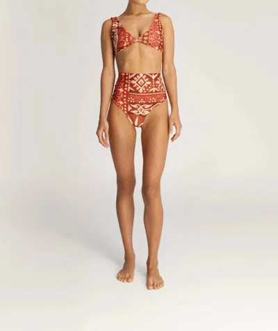 Encantadore Rose Bikini Bottom In Rubi In Multi