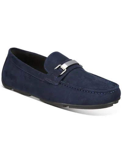 Shop Alfani Egan Mens Buckle Slip On Loafers In Blue