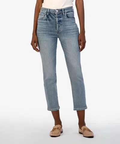 Shop Kut From The Kloth Elizabeth High Rise Crop Straight Leg Jean In Supported In Multi