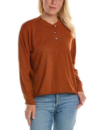 Shop Donni Henley T-shirt In Orange