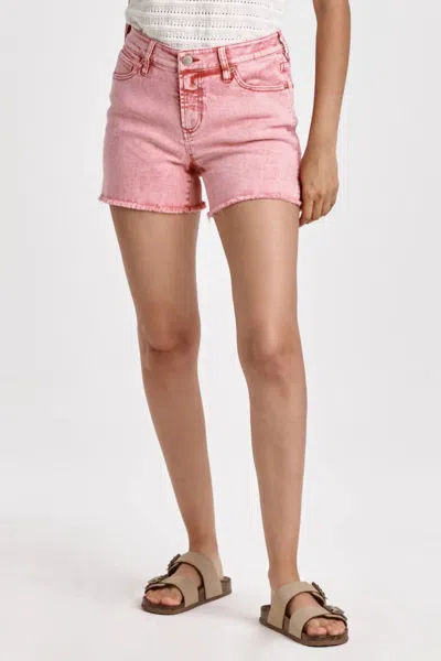 Shop Dear John Denim Gigi Viva Mid Rise Shorts In Magenta In Pink