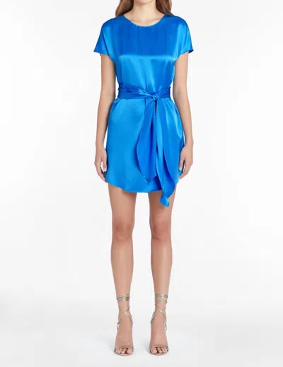 Shop Amanda Uprichard Lucita Silk Dress In Blue