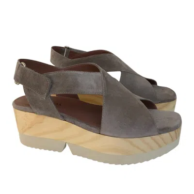Shop Homers Suede Platform Sandal In Taupe In Grey