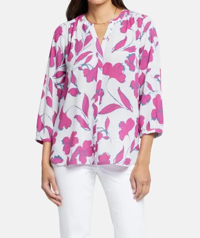 Shop Nydj Pintuck Blouse In Ophelia's Orchid In Multi