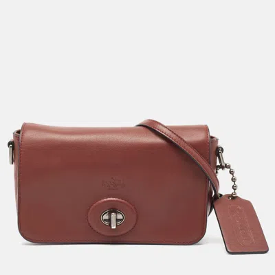 Shop Coach Leather Bleecker Penny Crossbody Bag In Brown