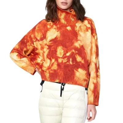 Shop Holden High Neck Sweater In Burnt Orange Wave Dye In Multi