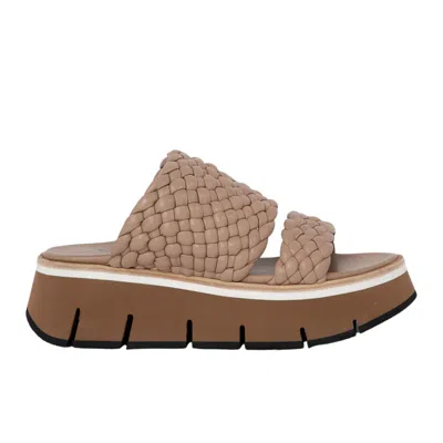 Shop Homers Duyba Woven Platform Slide Sandal In Trenza Brown In Multi