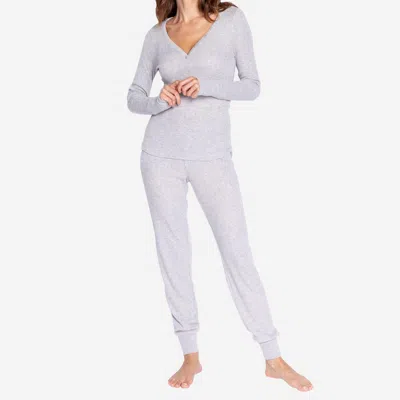 Shop Pj Salvage Women's Ribbed Jersey Jogger In Heather Grey