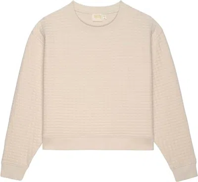 Shop Nation Ltd Ozzie Quilted Sweatshirt In White Chocolate In Multi