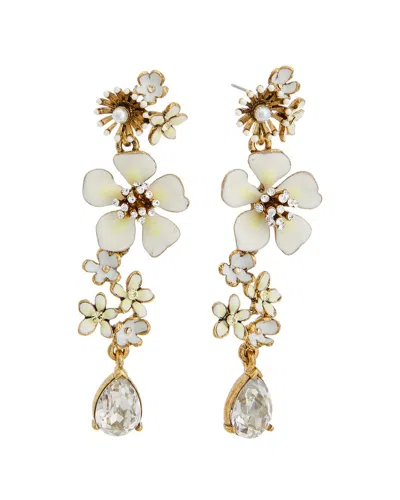 Shop Oscar De La Renta 14k Large Bloom Earrings In Silver