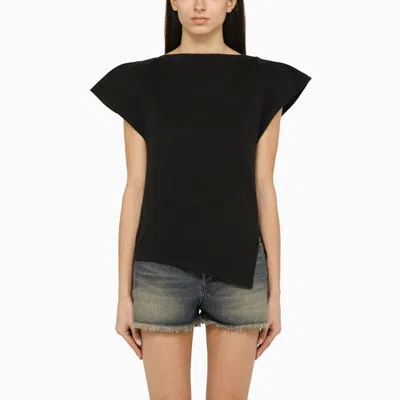 Shop Isabel Marant Sebani Asymmetrical T-shirt In Black