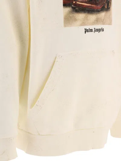 Shop Palm Angels "dice Game" Hoodie In White