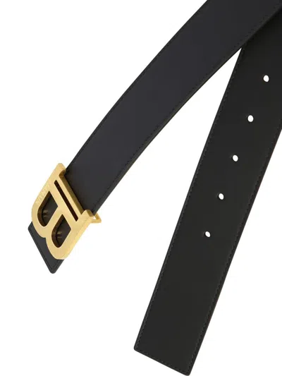 Shop Balmain Leather Belt In Black