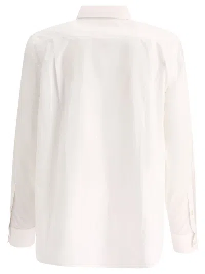 Shop Bode Monogrammed Poplin Shirt In White