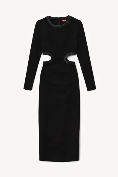 Staud Mini Long Sleeve Dolce Dress In Black In Black