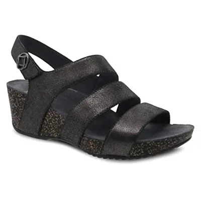 Shop Dansko Women's Stacey Wedge Sandal In Graphite Metallic In Multi