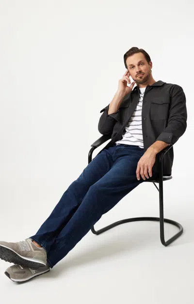 Mavi Zach Straight Leg In Ink Brushed Williamsburg In Dark Blue