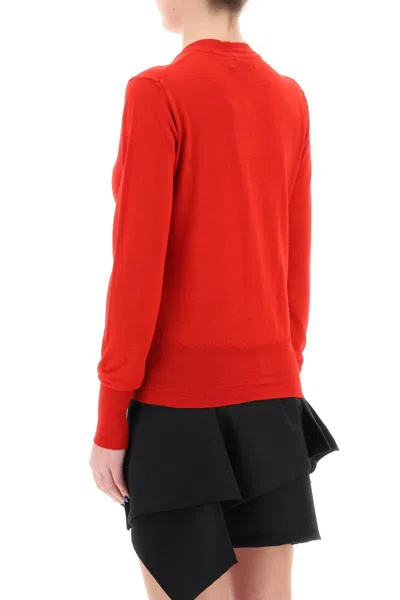 Shop Vivienne Westwood Bea Cardigan With Embroidered Logo In Rosso