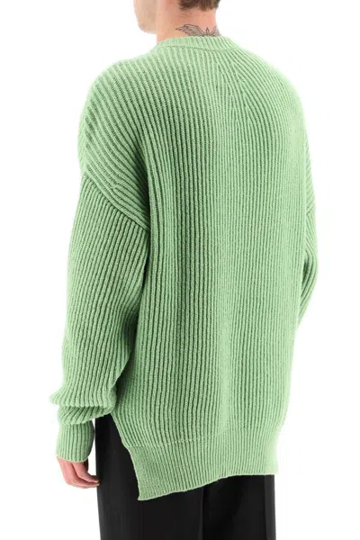 Shop Jil Sander Ribbed Wool And Cotton Sweater In Verde