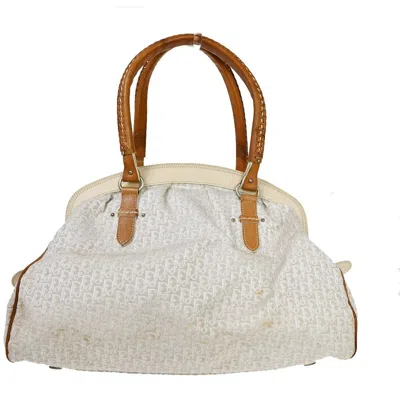 Shop Dior Trotter Beige Canvas Shoulder Bag ()