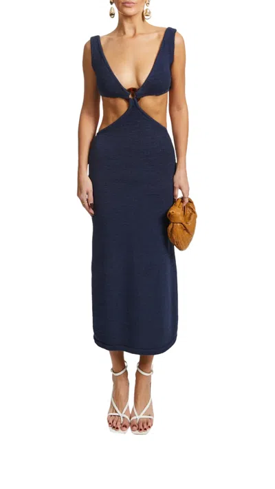 Shop Cult Gaia Bank Dress In Navy In Blue