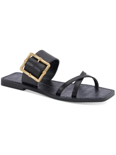 Shop Dolce Vita Lowyn Womens Leather Slip On Slide Sandals In Black