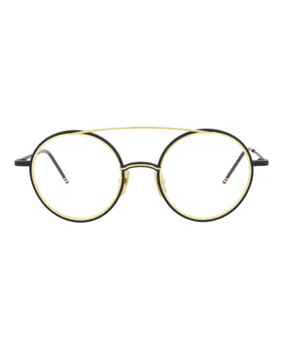 Shop Thom Browne Aviator-style Metal Optical Frames In Multi