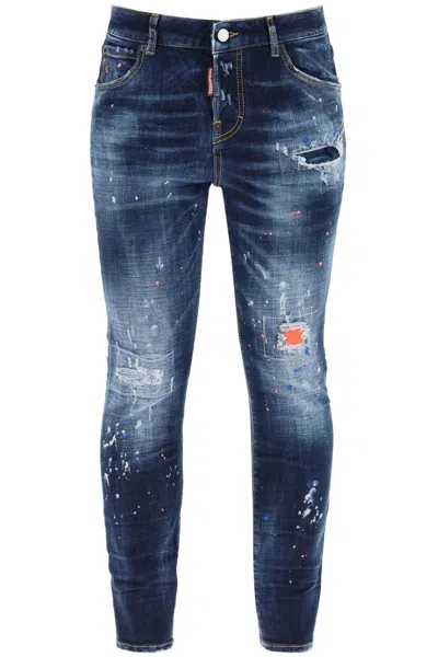 Shop Dsquared2 Dark Neon Splash Wash 642 Jeans