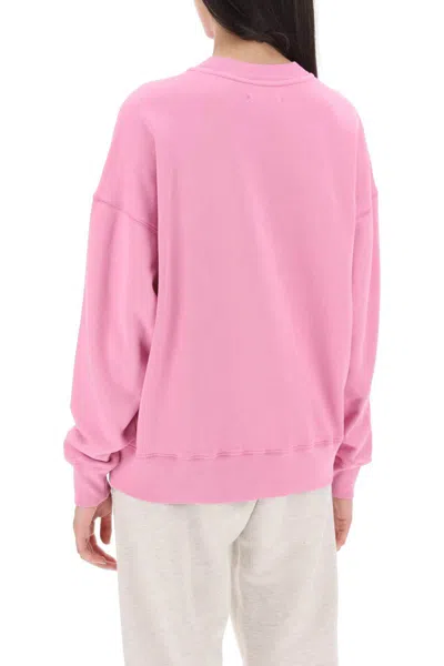 Shop Autry Crew-neck Sweatshirt With Logo Print In Rosa