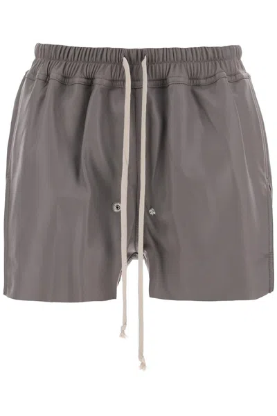 Shop Rick Owens Gabe Leather Shorts For Men