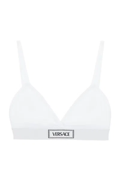 Shop Versace '90s Logo Ribbed Bralette