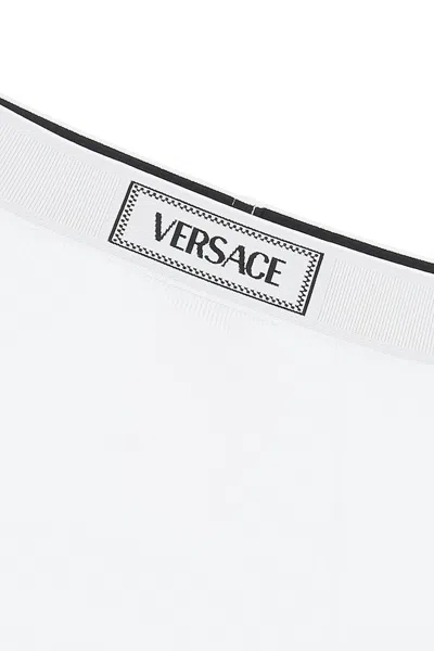 Shop Versace Ribbed Briefs With '90s Logo