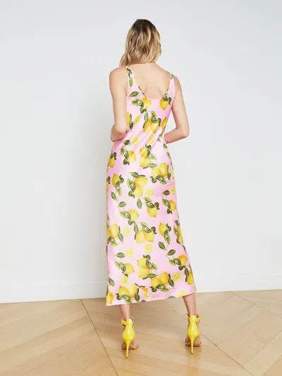 Shop L Agence Akiya Tank Maxi Dress In Cotton Candy Multi Lemon