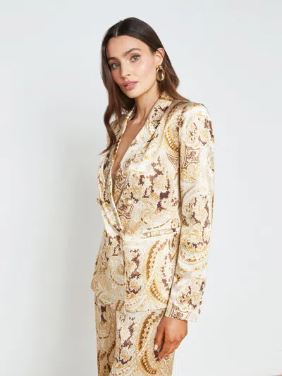 Shop L Agence Colin Blazer In Ivory Multi Boute Paisley
