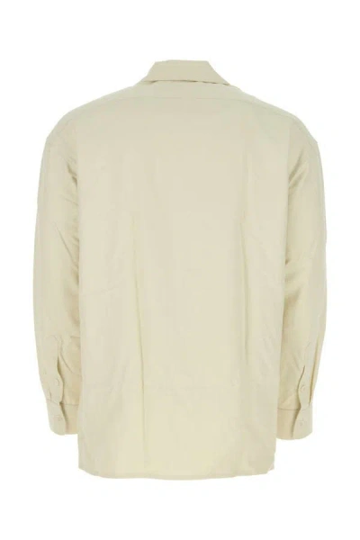 Shop Ami Alexandre Mattiussi Ami Man Sand Viscose Blend Oversize Shirt In Brown
